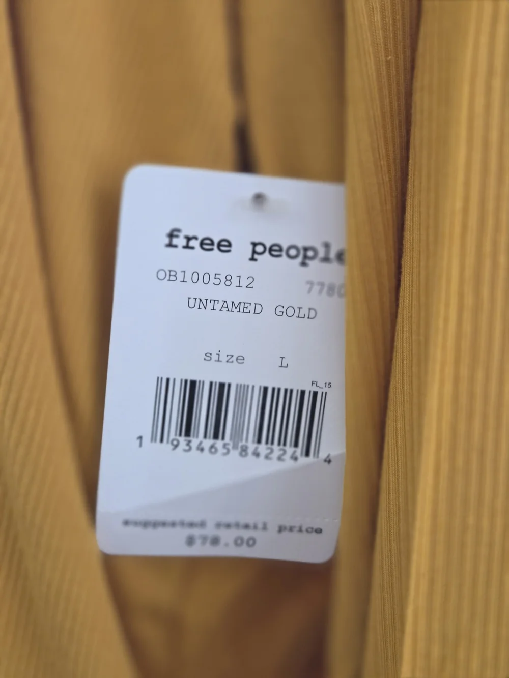 Free People Mustard Oversized Ribbed Boatneck Pullover